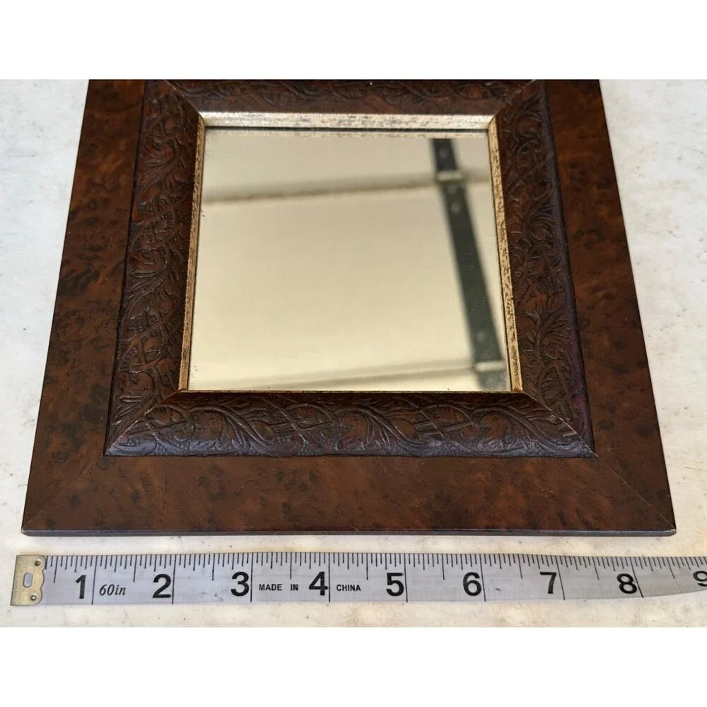 Set of 2 VINTAGE Home Interiors & Gifts Framed Glass Mirrors 8.5